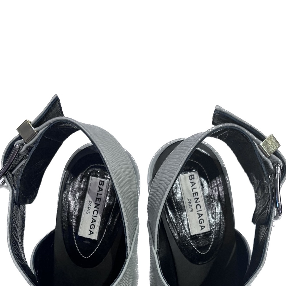 Balenciaga ‘Glove’ Gray Leather Slingback Heels Sandals US 7 - Picture 4 of 7